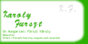 karoly furszt business card